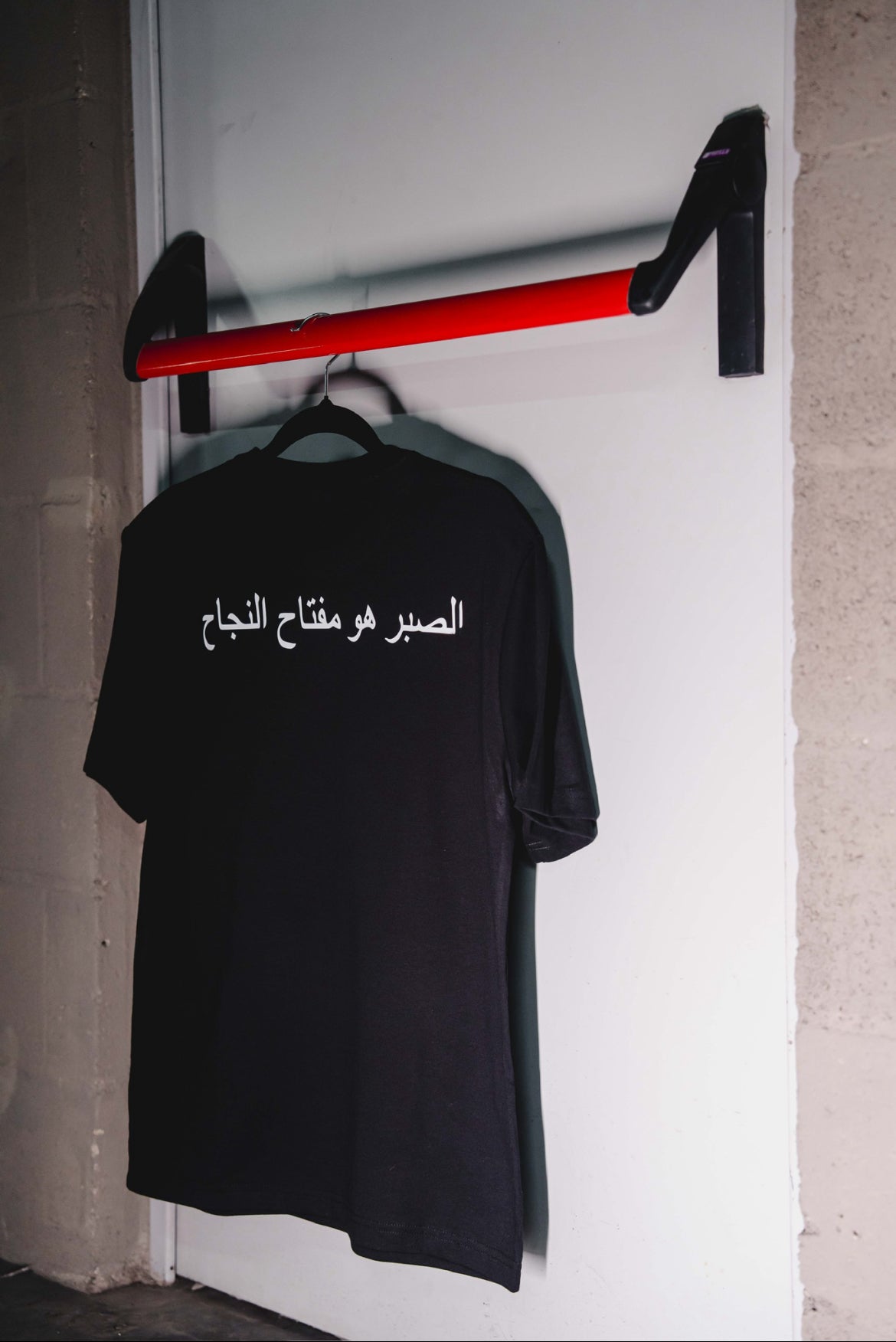 CAMISETA BÁSICA NEGRA CON MENSAJE EGIPCIO. Regula fit